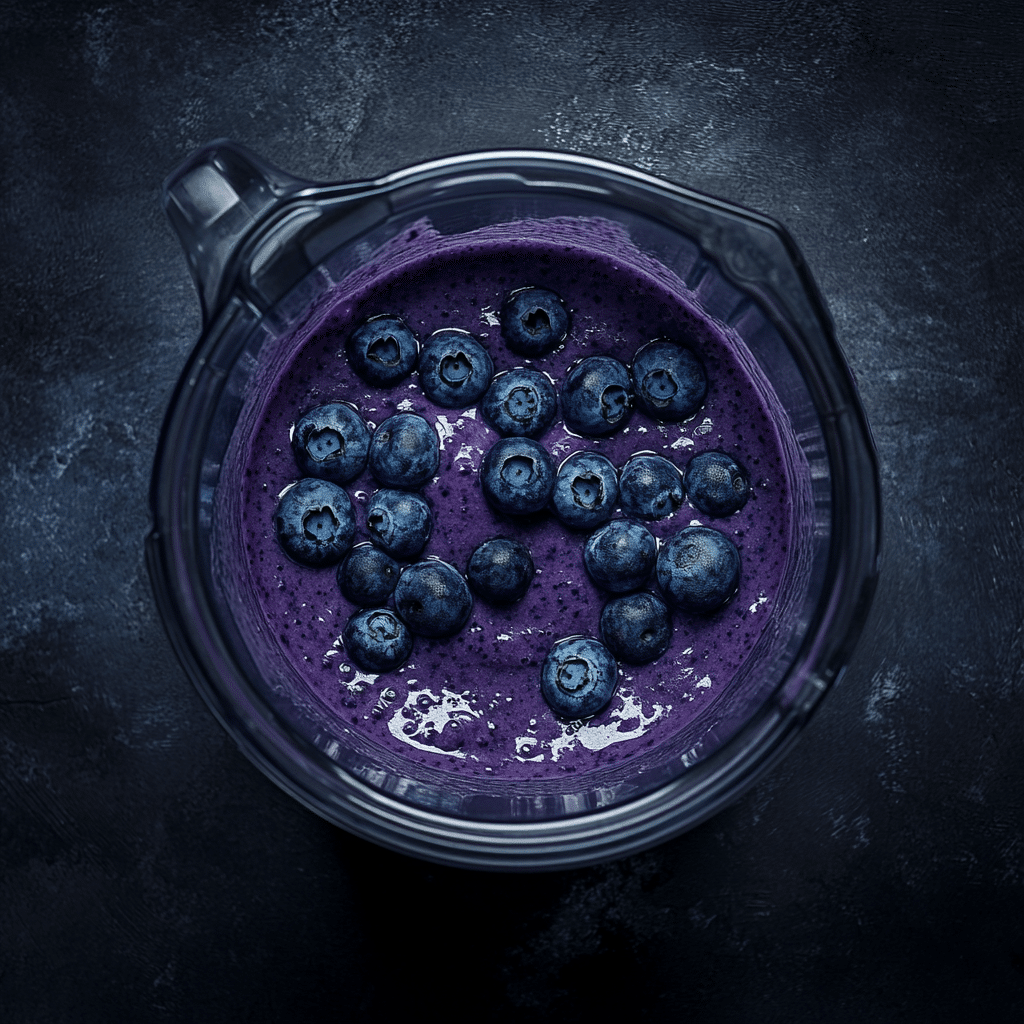 Blending blueberry muffin smoothie