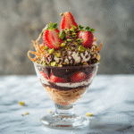 Ingredients for Dubai chocolate strawberries recipe