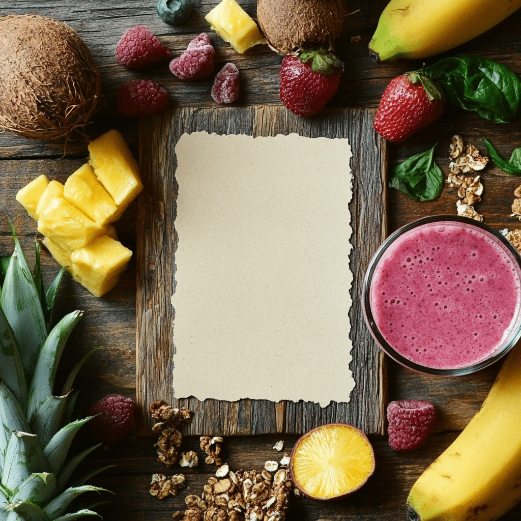 Recipe card for blueberry muffin smoothie