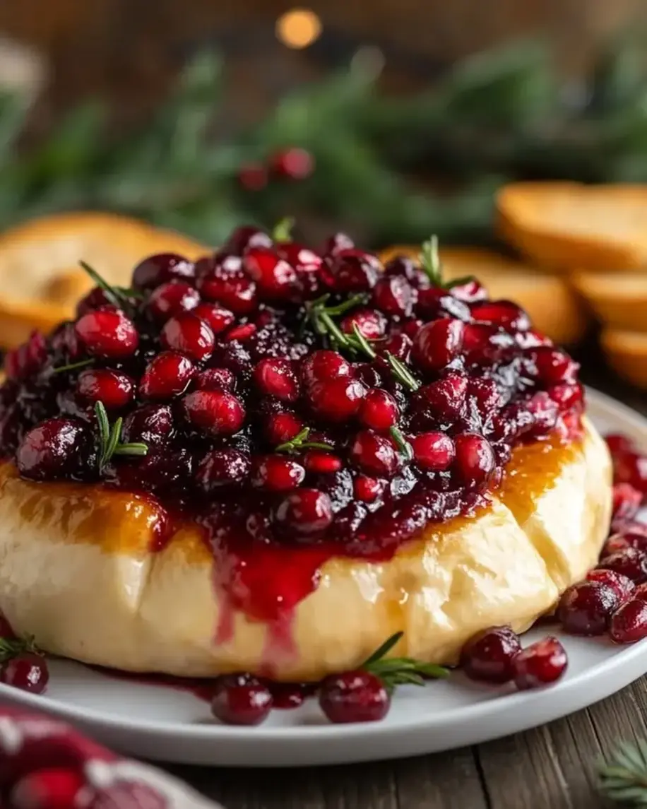 Warm Baked Brie with Spiced Cranberry