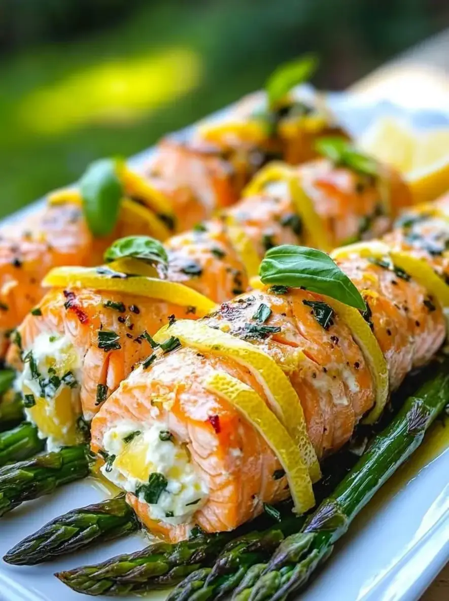 Lemon Basil Salmon Rolls
