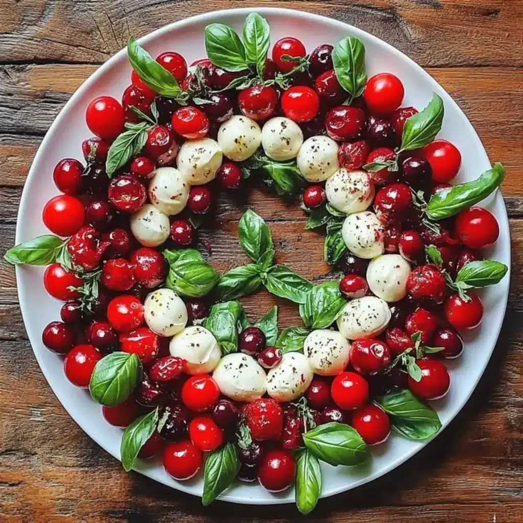 Christmas Cranberry Caprese Wreath