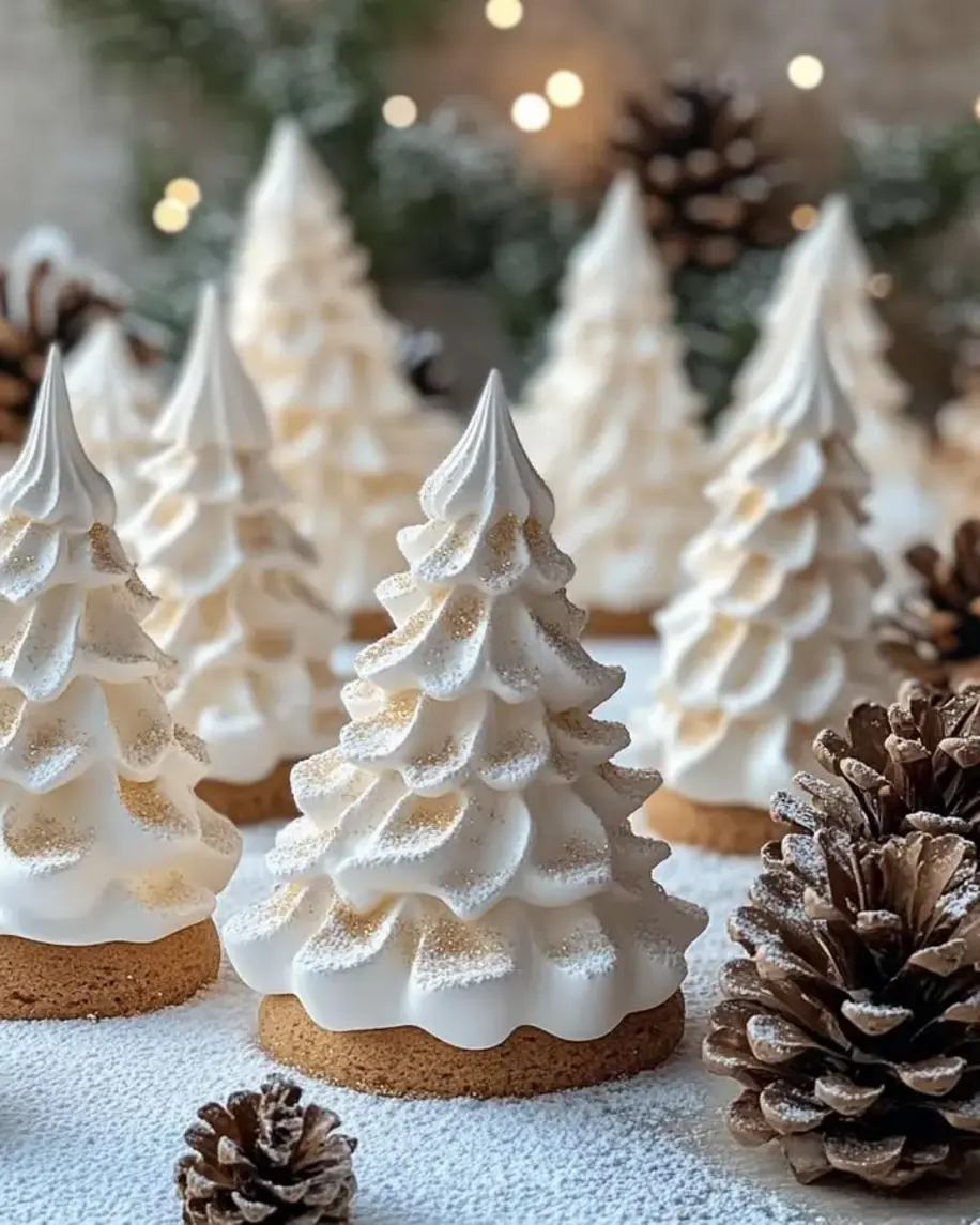 Festive Tree Meringue Cookies with a Holiday Sparkle