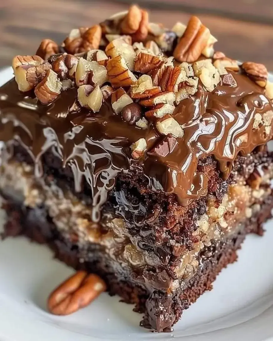 Luxurious German Chocolate Poke Cake