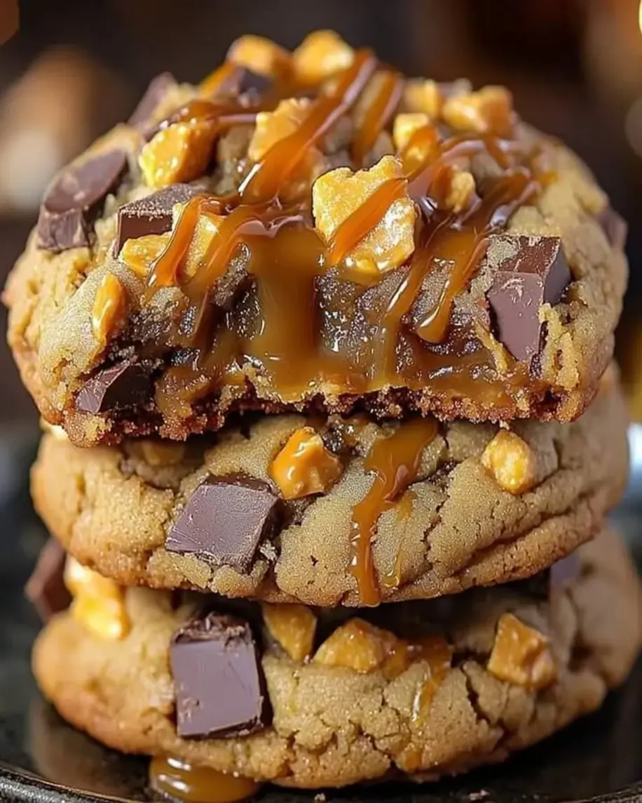Butterfinger Caramel Crunch Cookies Delicious Gooey