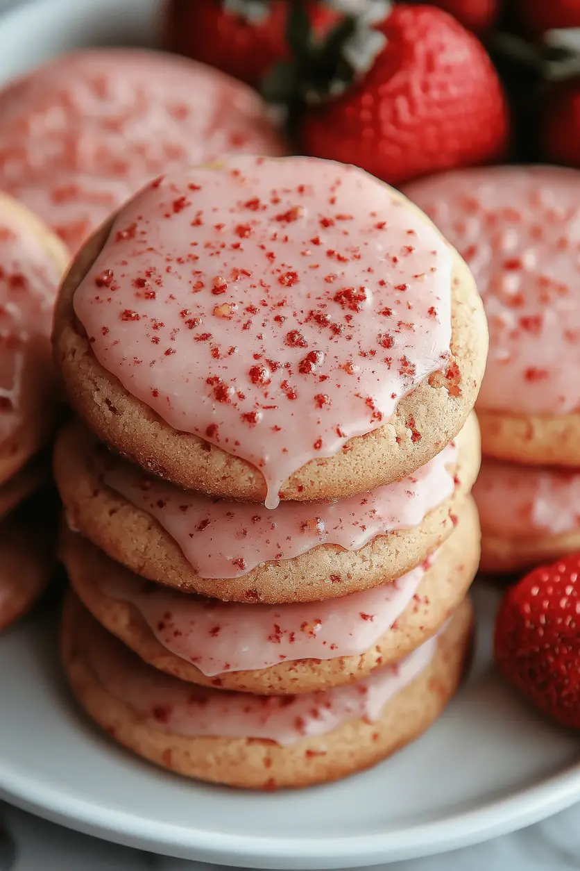 Strawberry Shortbread Cookies