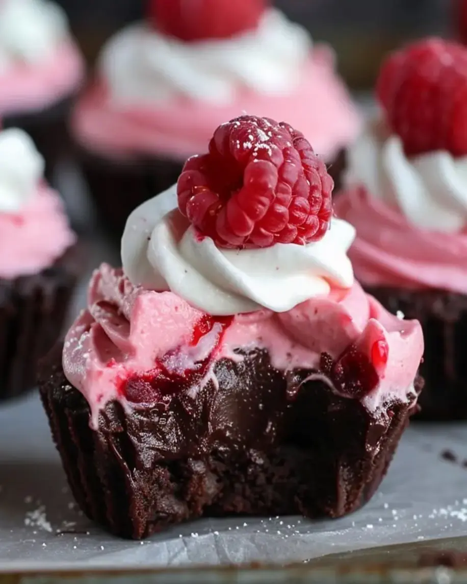 Heavenly Chocolate Raspberry Cream Cupcakes
