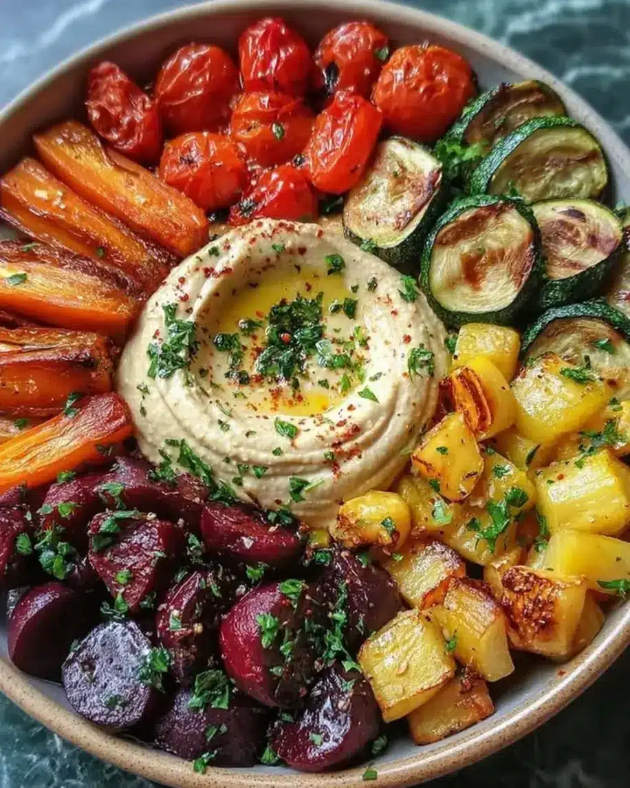 Roasted Veggie and Hummus Bowl