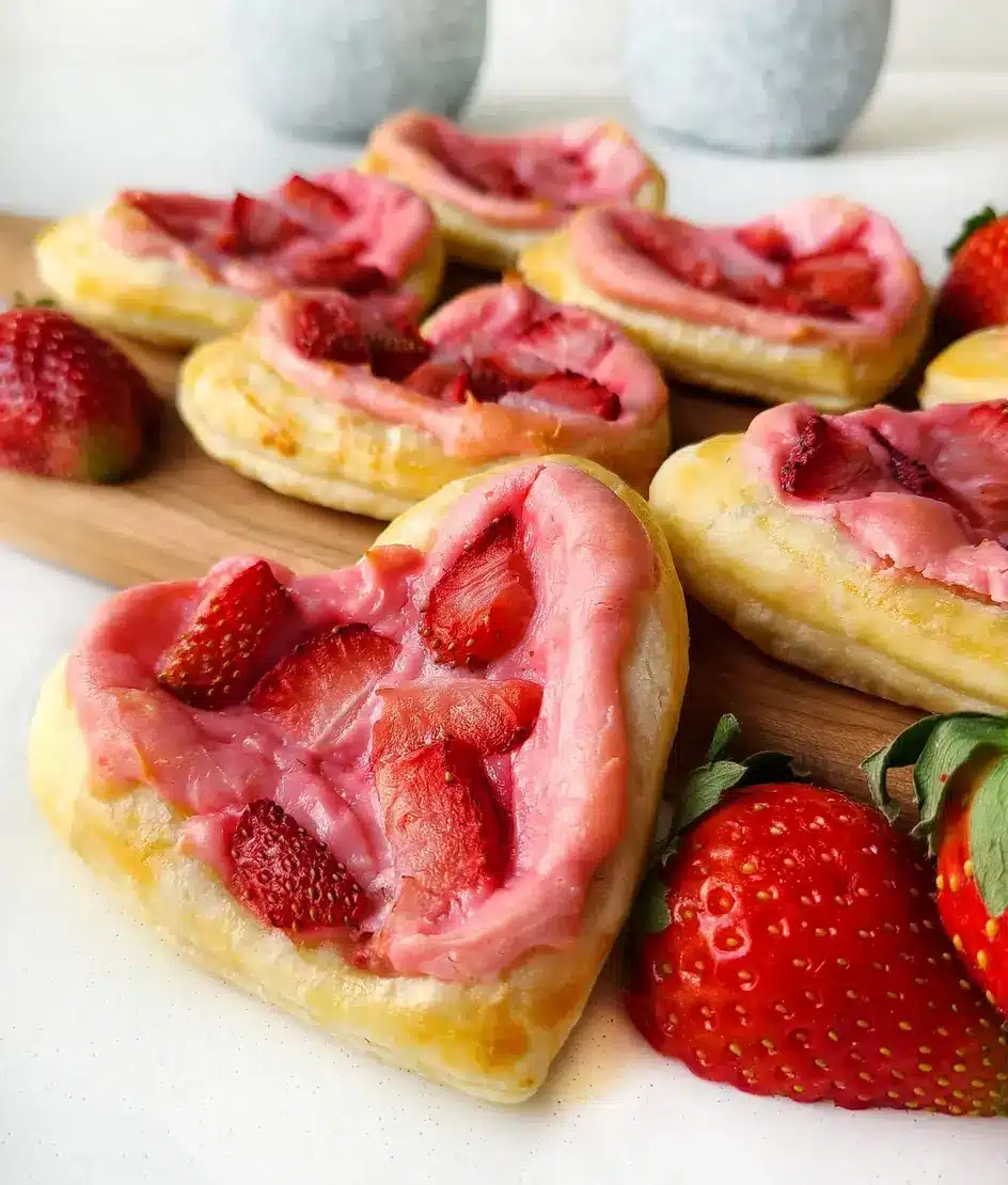 STRAWBERRY CREAM CHEESE HEART DANISHES