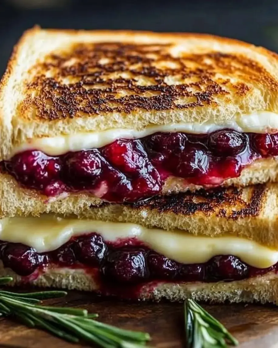 Cranberry Brie Mozzarella Grilled Sandwich