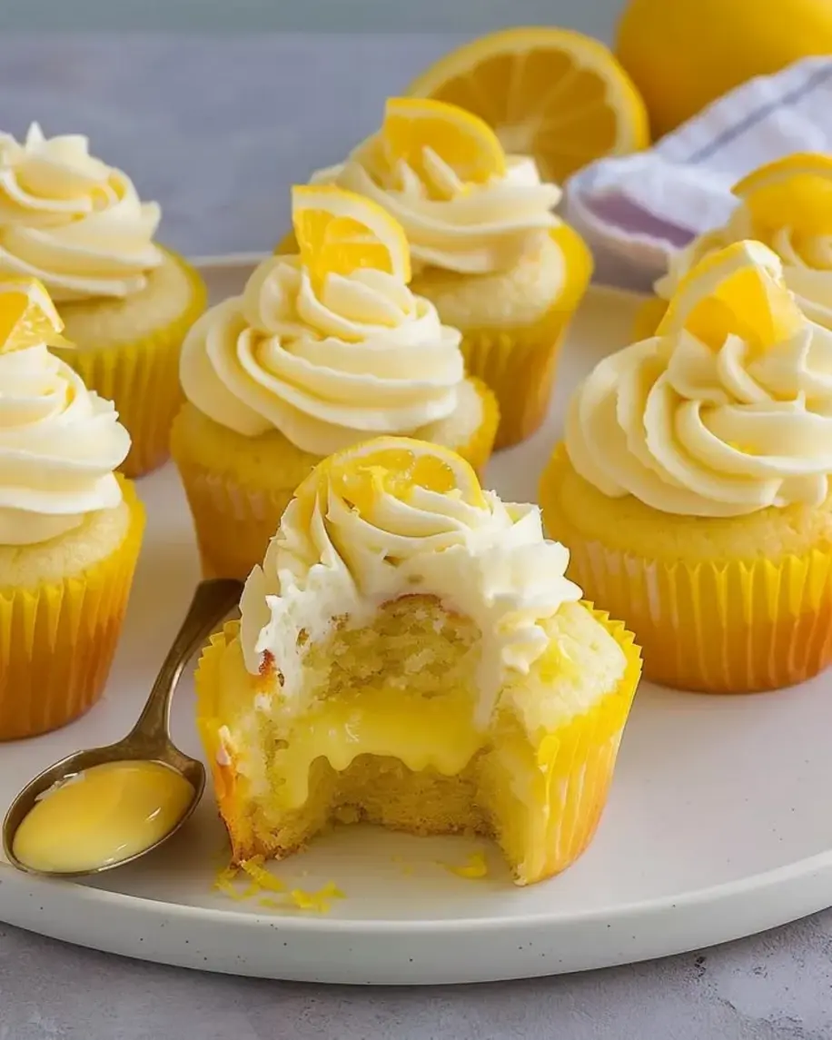 Lemon Cupcakes with Lemon Curd Filling