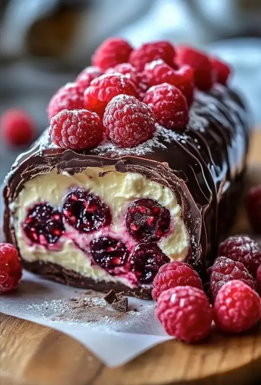 Chocolate Raspberry Swiss Roll