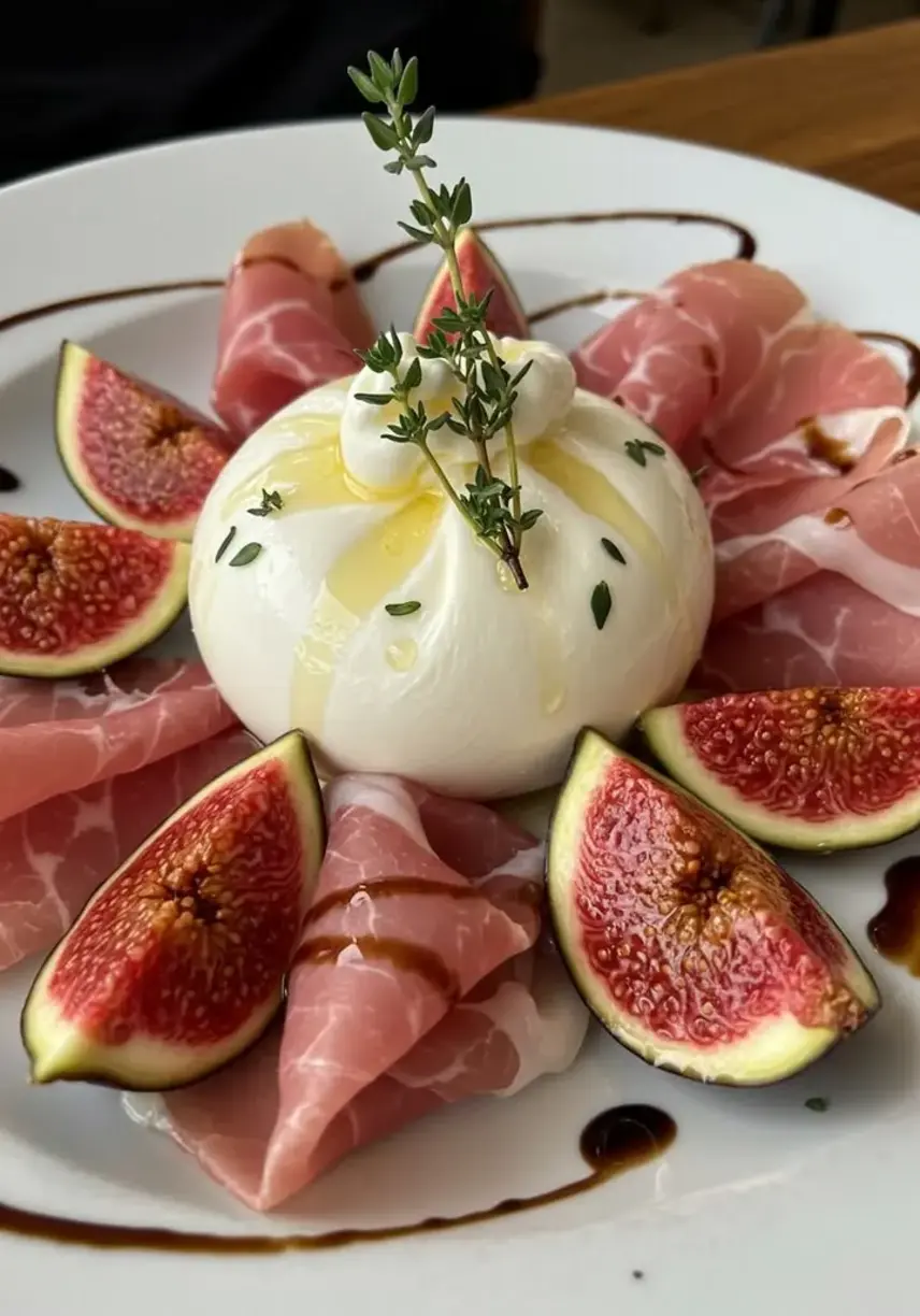 Burrata Cheese with Figs and Prosciutto