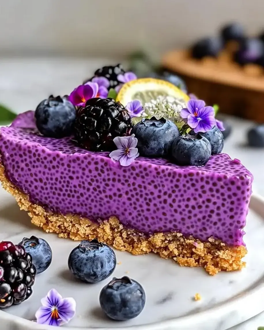 No Bake Blueberry Chia Seed Pie