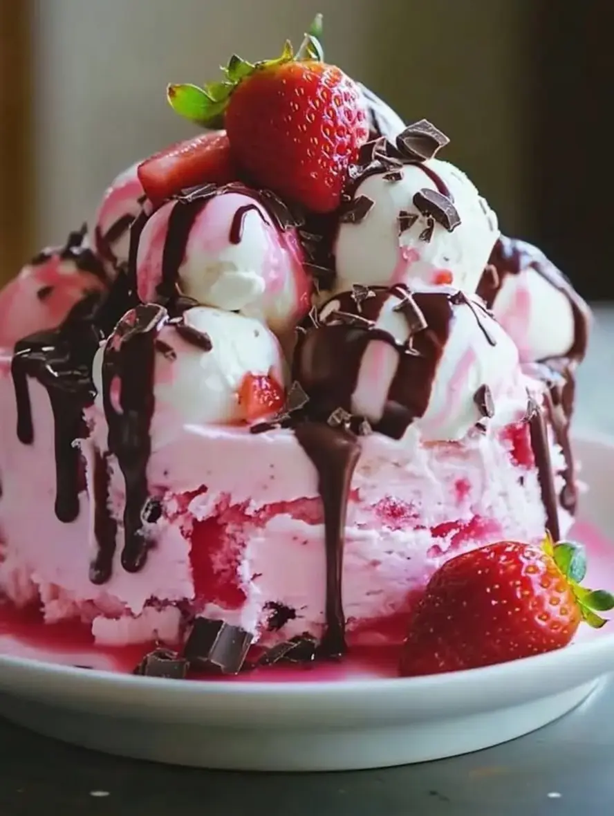 Strawberry Chocolate Fantasy Ice Cream Cakean