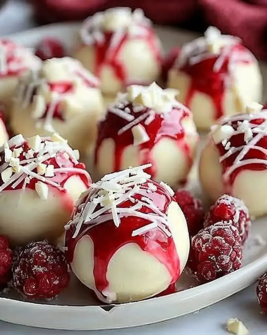 White Chocolate Raspberry Cheesecake Balls