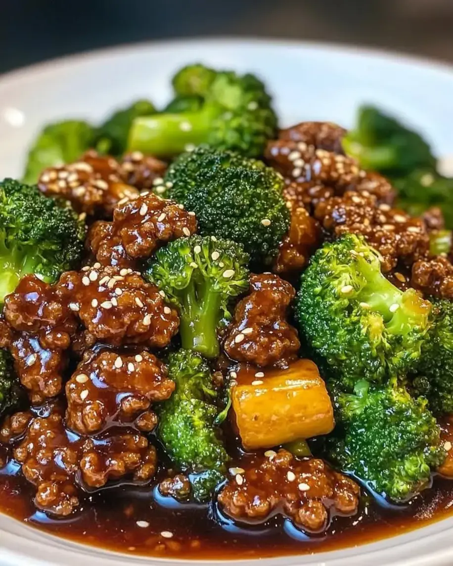 Honey Garlic Ground Beef and Broccoli