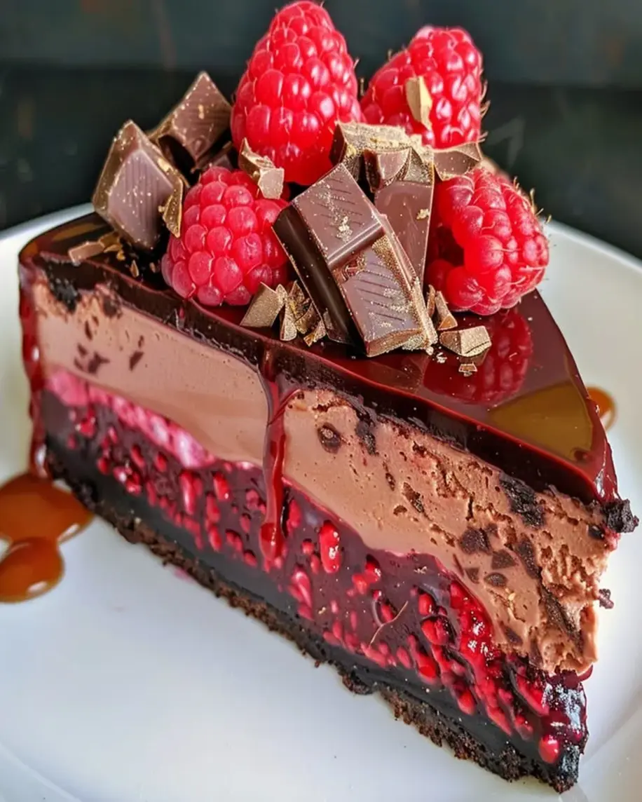 Luscious Chocolate Raspberry Cheesecake