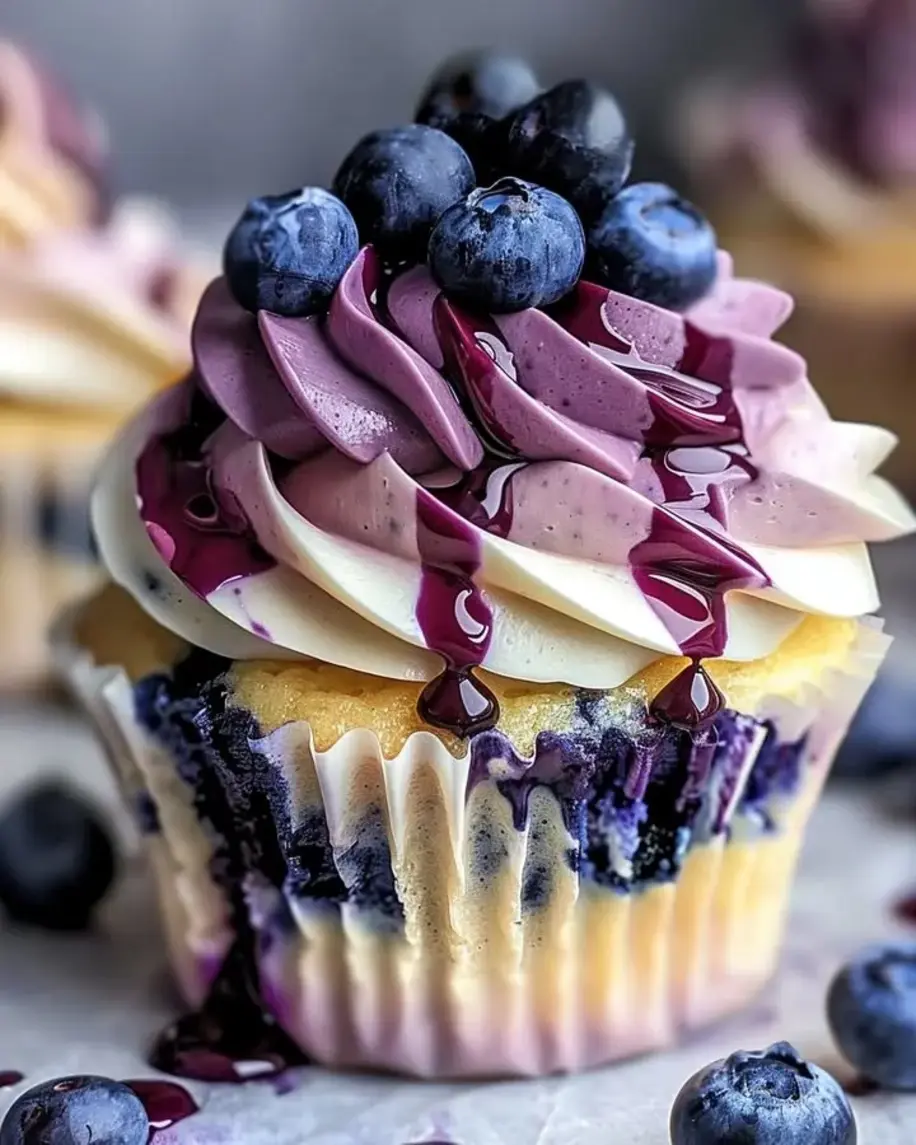 White Chocolate Blueberry Cheesecake Cupcakes