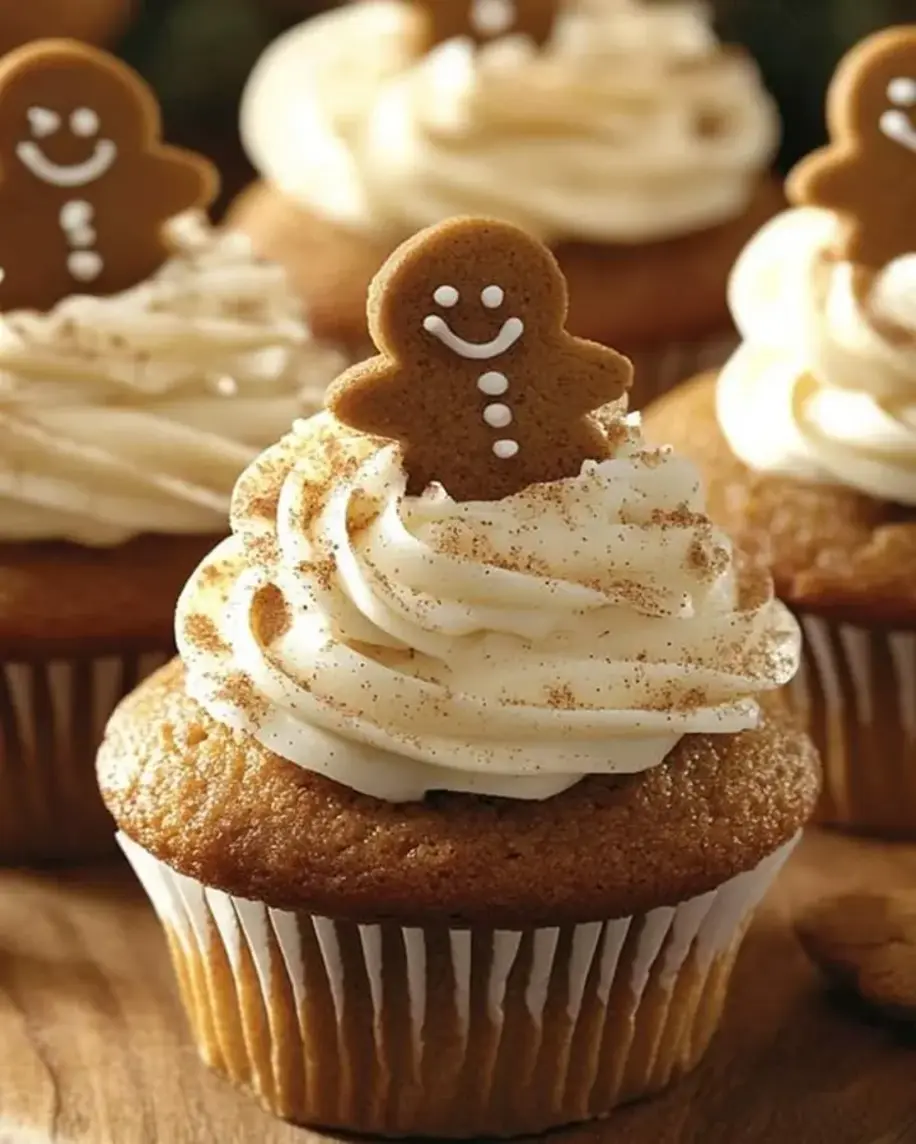 Gingerbread Cupcakes with Creamy Cinnamon Frosting