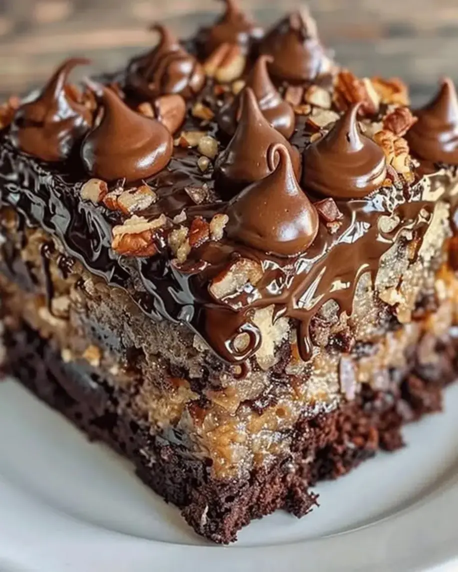 Luxurious German Chocolate Poke Cake