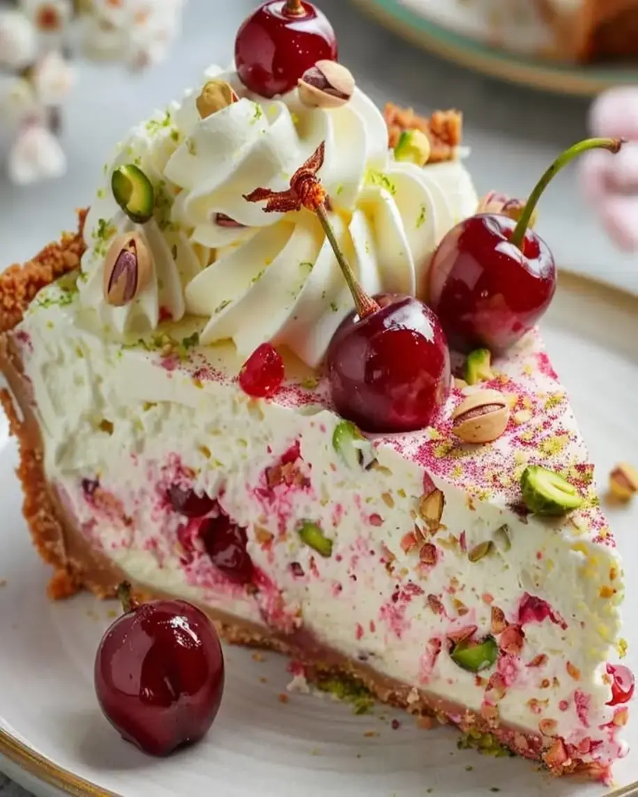 Luscious Lemon Lime Cherry Pistachio Cheesecake