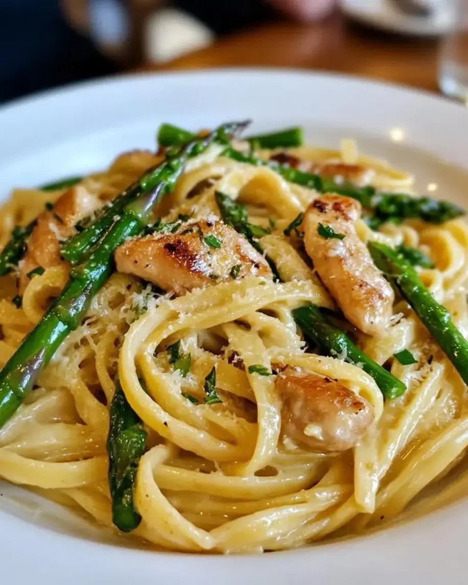 Lemon Chicken Pasta with Asparagus