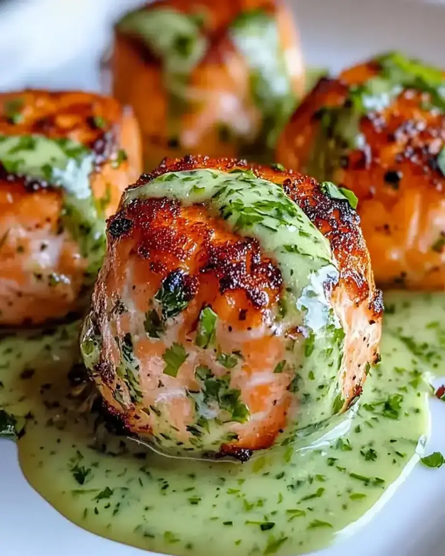 Easy Salmon Balls with Creamy Avocado Sauce