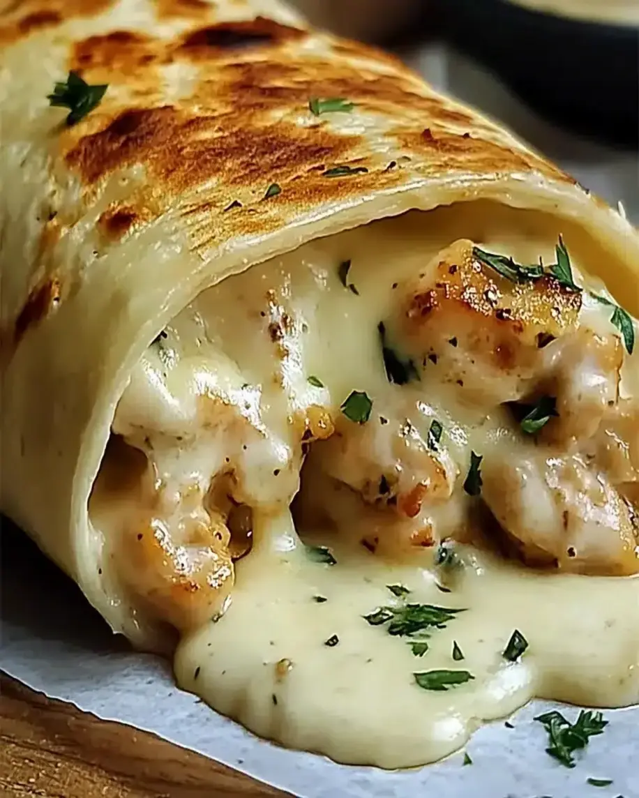 Cheesy Garlic Chicken Wraps Quick Easy Dinner Idea
