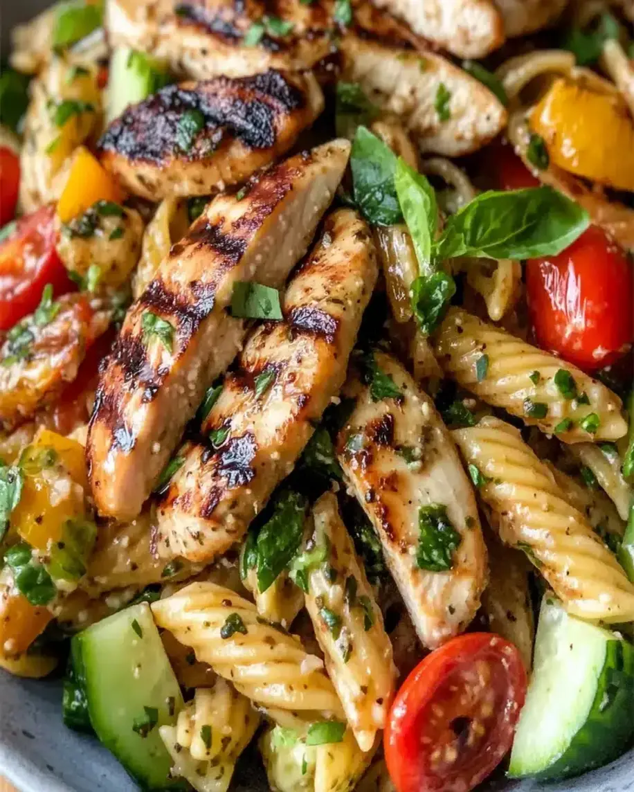 Grilled Chicken Pasta Salad with Balsamic Vinaigrette Fresh Flavorful