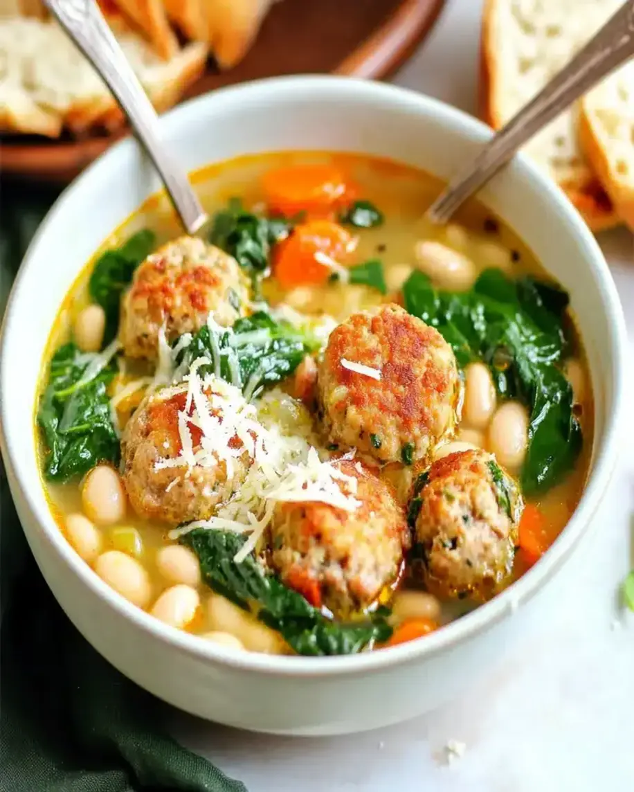 Spinach White Bean Meatball Soup Cozy Healthy Delicious