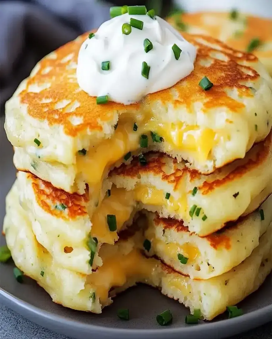 Cheese Chive Pancakes Fluffy Savory So Easy to Make