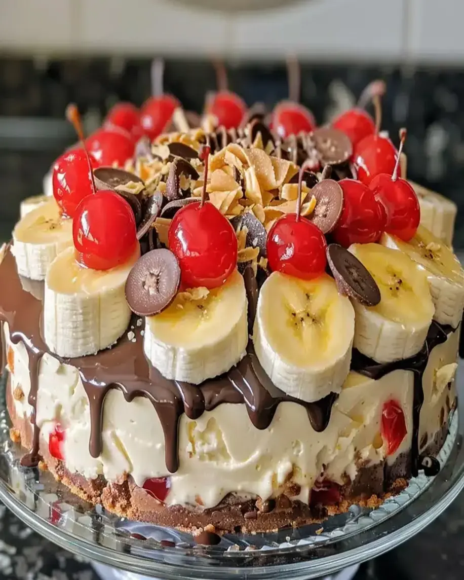 Easy Banana Split Ice Cream Cake