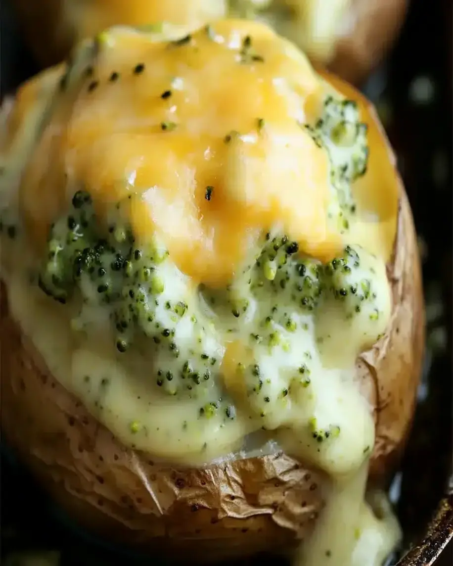 Cheesy Baked Potatoes with Broccoli Cheese Sauce So Creamy Delicious