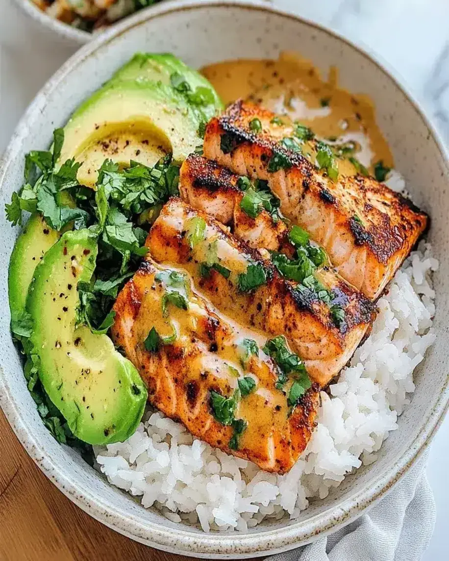 Spicy Salmon Bowls with Coconut Rice A Flavor Packed Easy Dinner