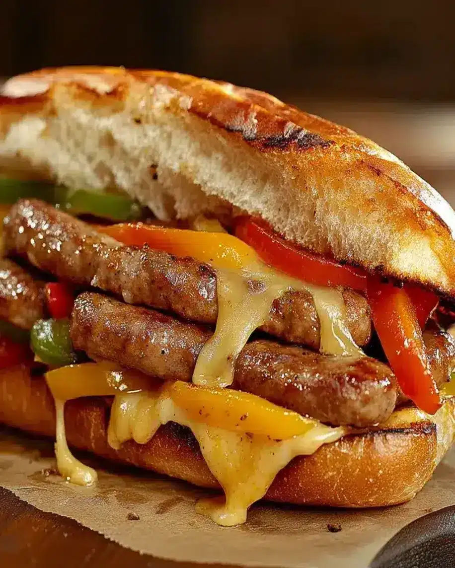 Sausage Peppers Sandwich with Cheese Easy 30 Min Recipe