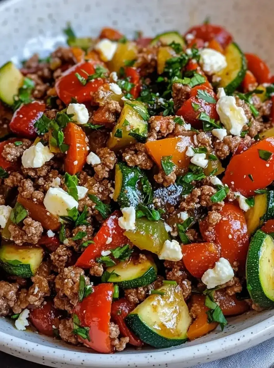 Mediterranean Ground Beef Stir Fry