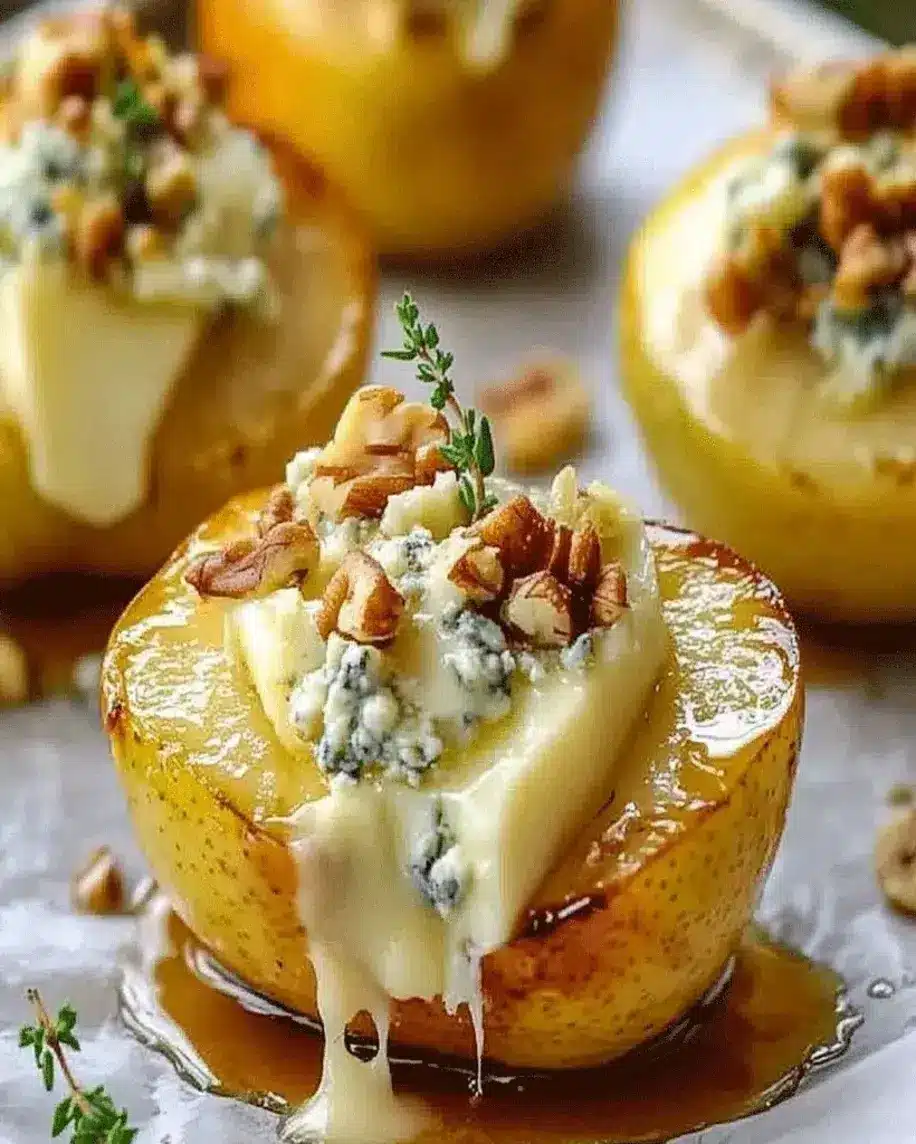 Roasted Pears with Blue Cheese Honey The Ultimate Sweet Savory Treat